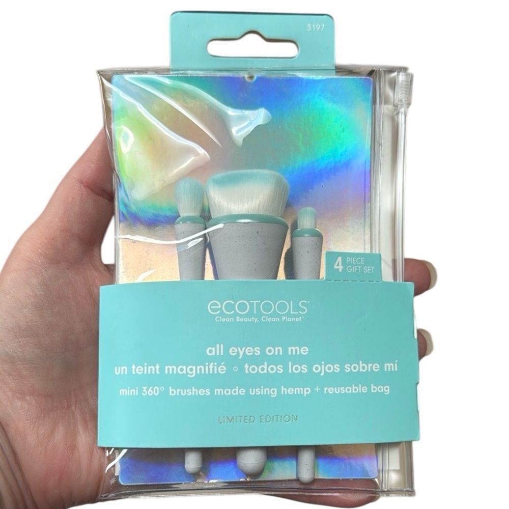 EcoTools All Eyes On Me Mini 360 Makeup Eye Brush Set NWT 4 Pc Aqua